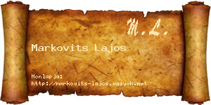 Markovits Lajos névjegykártya