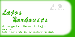 lajos markovits business card